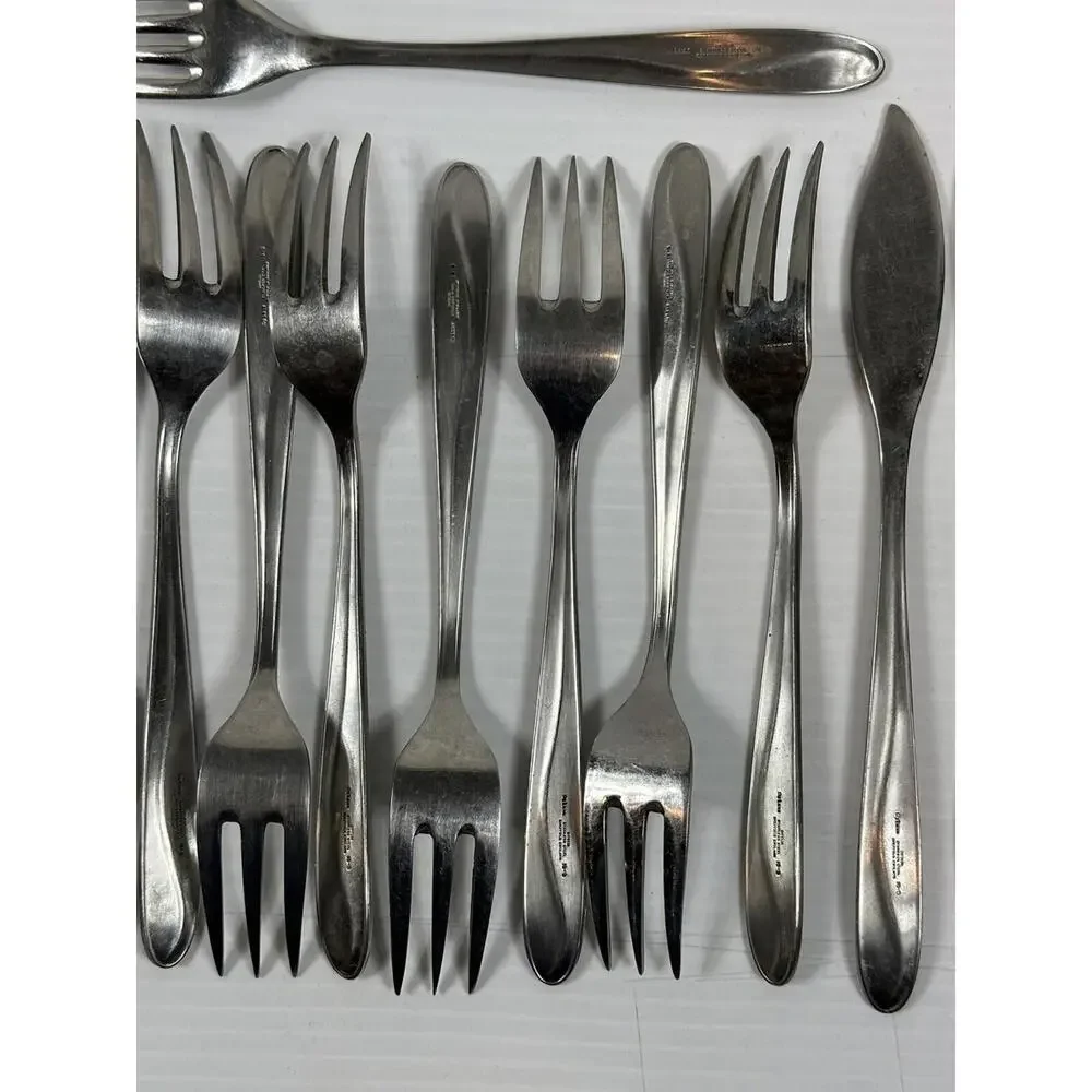16pc Vintage SIPELIA DE-LUXE Cutlery Stainless Steel‎ Sheffield England Rose MCM